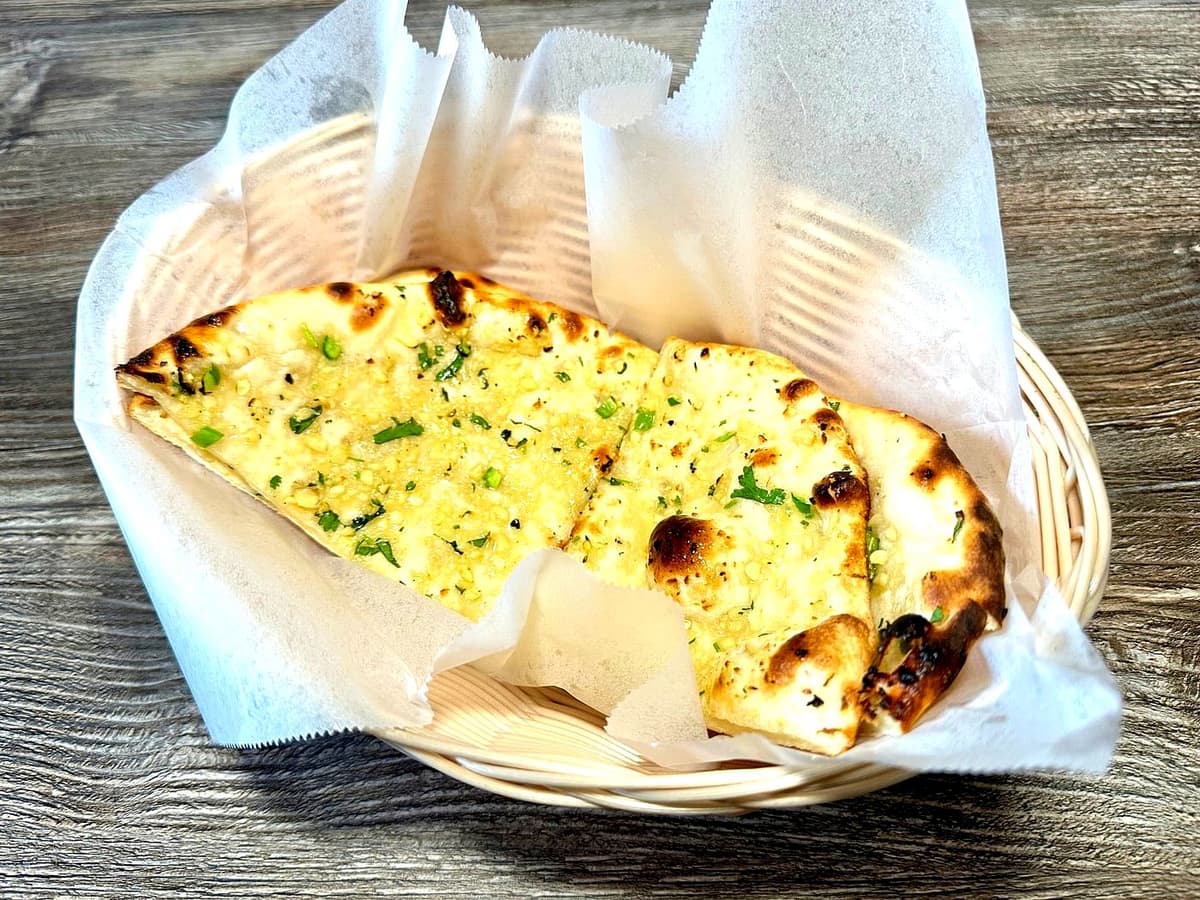 Butter Garlic Naan at Mint Indian Bistro Las Vegas