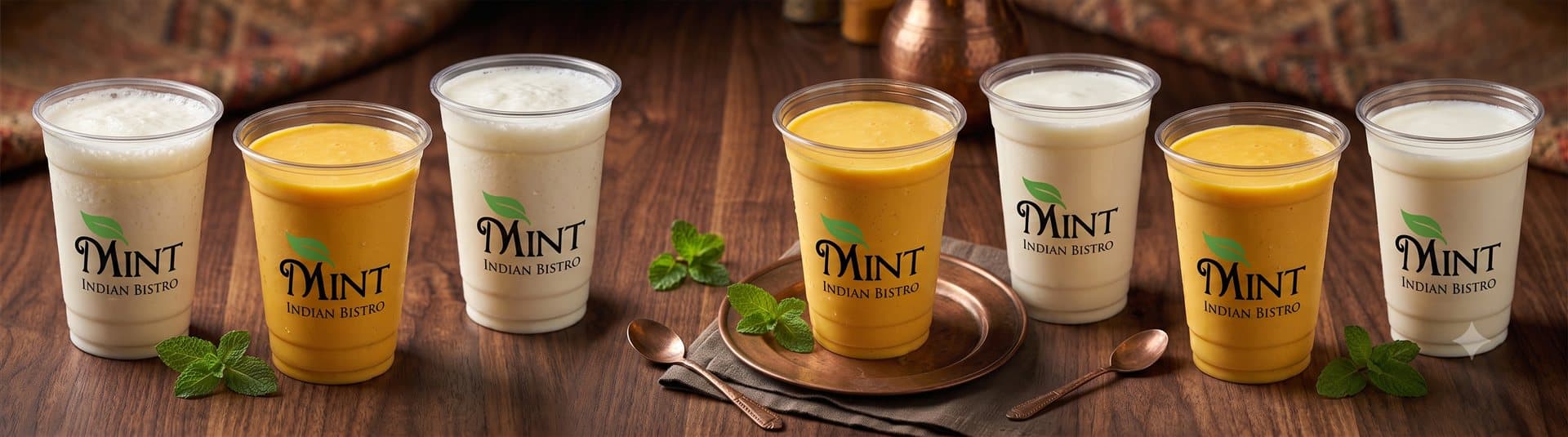 Lassi Bar at Mint Indian Bistro — mango and classic lassis